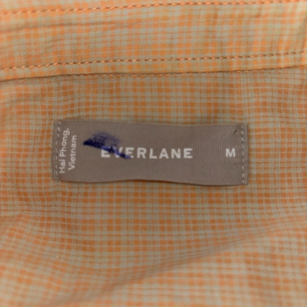 Everlane yellow plaid Cotton Tourist oversize button-front shirt size M - Picture 2 of 3